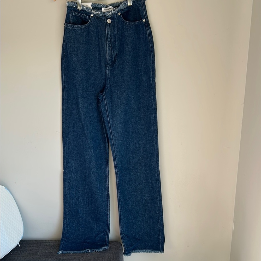 WeWoreWhat Blue Straight Leg Jeans High-Rise